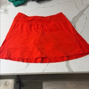 Firey orange athletic Pleated Hem Skirt